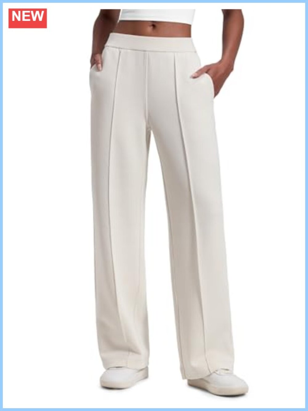 CRZ YOGA SoftAura Pintuck Sweatpants 30" Mid Rise Straight Leg Relaxed Fit
